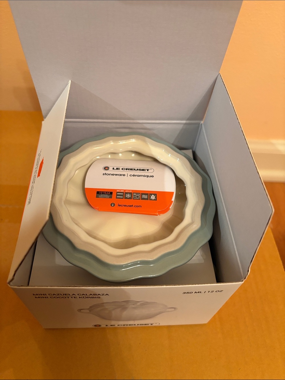 Le Creuset 350ml Mini Cocotte in Sea Salt and White - Picture 6 of 15